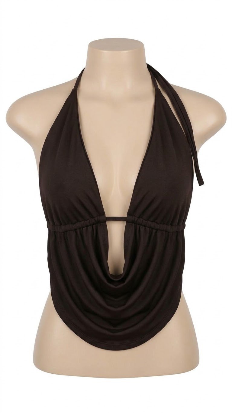 Top Halter Marrón. Indumentaria. Punto Aparte