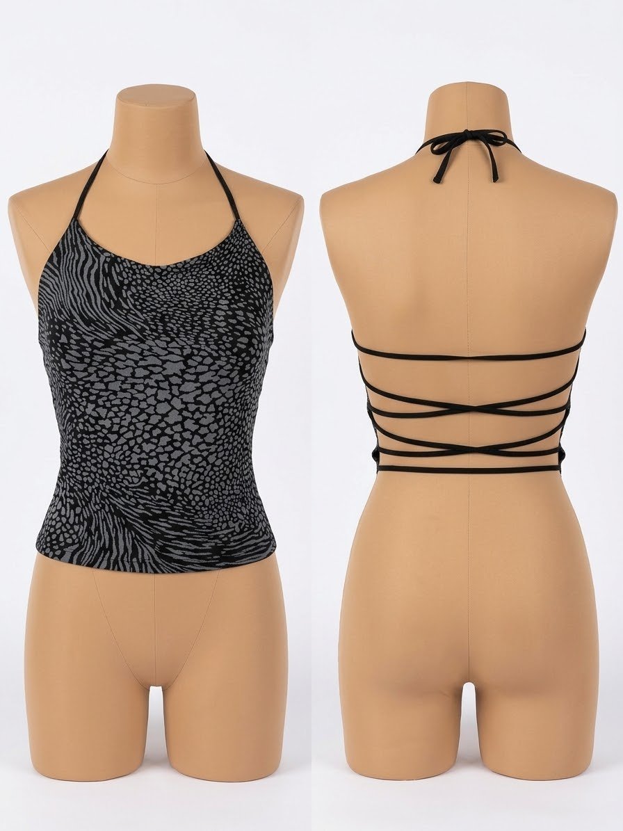 Top Halter Animal Print. Indumentaria. Punto Aparte