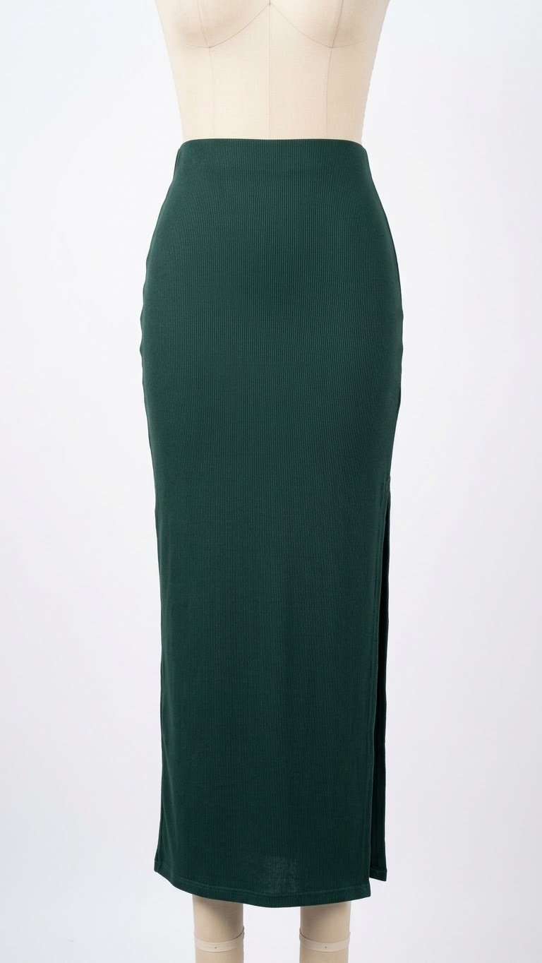 Pollera Larga Verde. Indumentaria. Punto Aparte