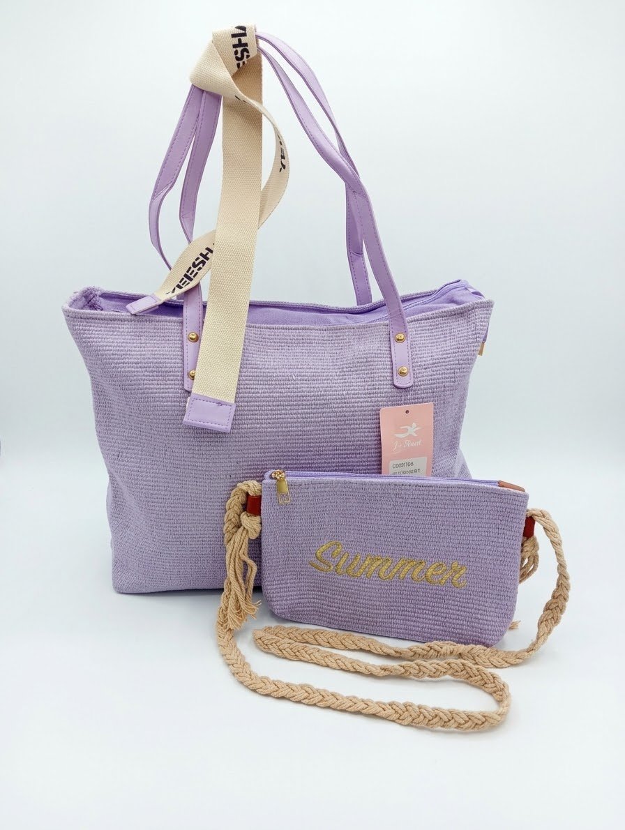 Bolso Playero Lila Summer. Marroquinería. Punto Aparte