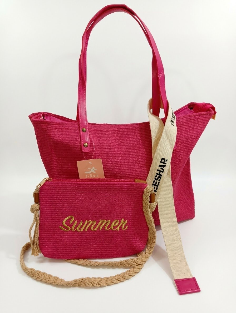 Bolso Playero Fucsia Summer. Marroquinería. Punto Aparte