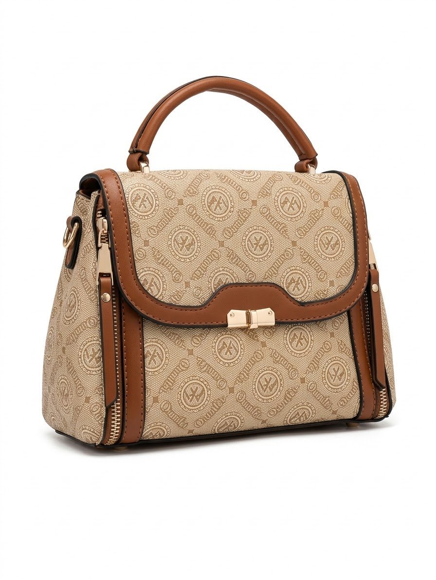 Cartera Monograma Beige. Marroquinería. Punto Aparte