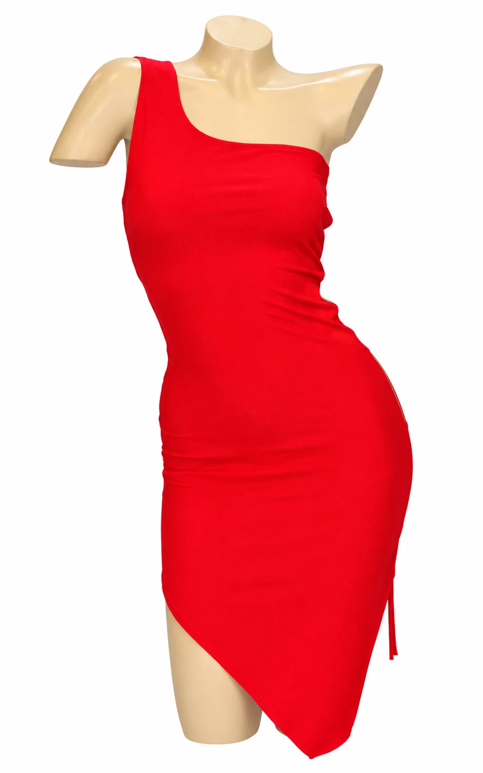 Vestido rojo ajustable irregular.. Indumentaria. Punto Aparte